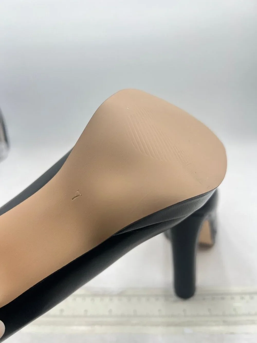 miss left Black Platform Closed Almond Toe Pumps Slip On Block Heels Shoe